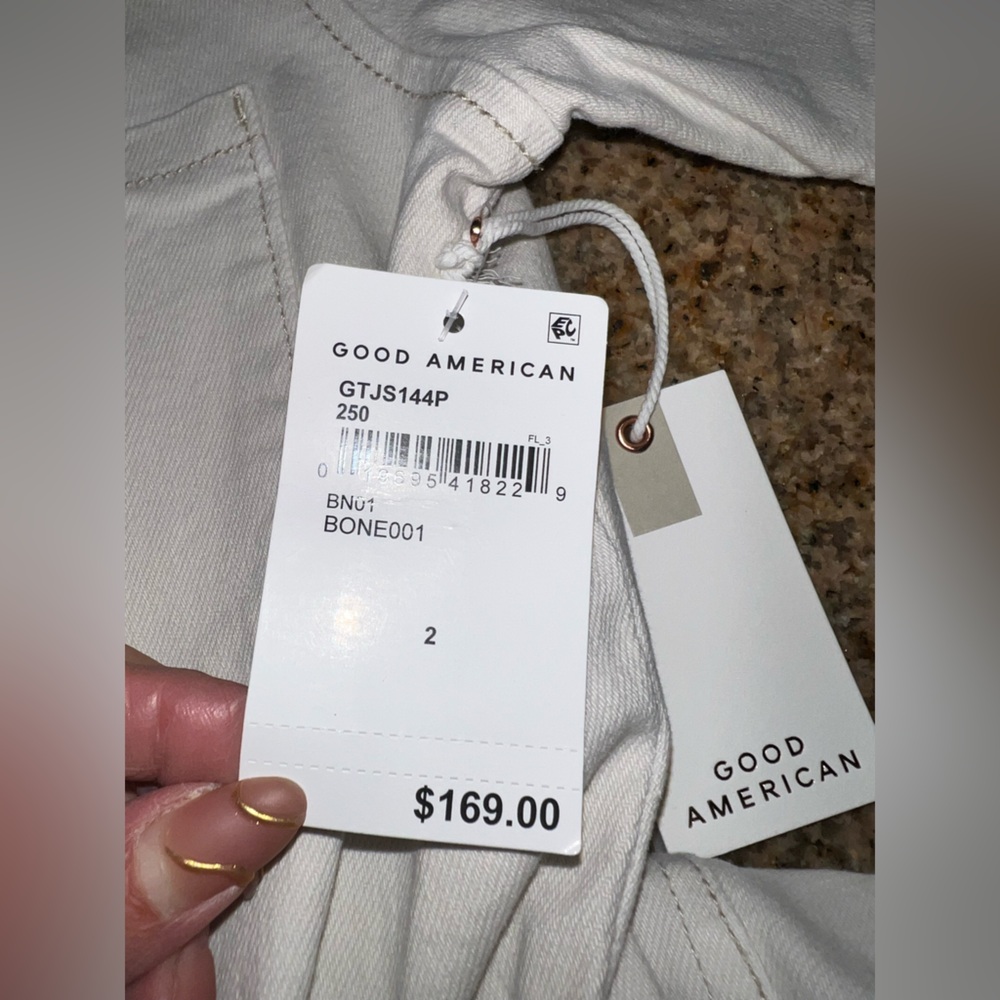 Good American Belted Utility Jumpsuit Bone Size 2 (Fits Small) NWT Wide Leg - Picture 9 of 12